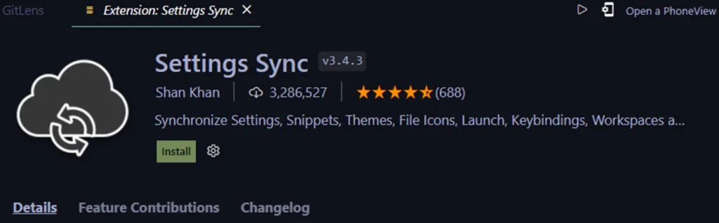 Settings sync