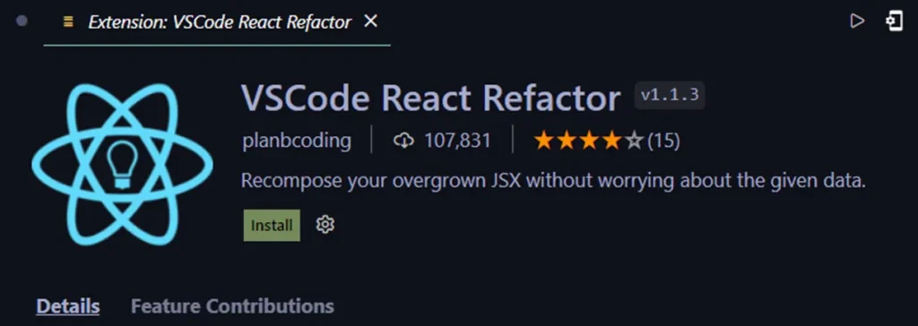 VSCode React Refactor